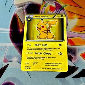 ⚡️Gold Metal Thicc Pikachu Fan Art Card Collectible/Gift/Display⚡️ *Description*